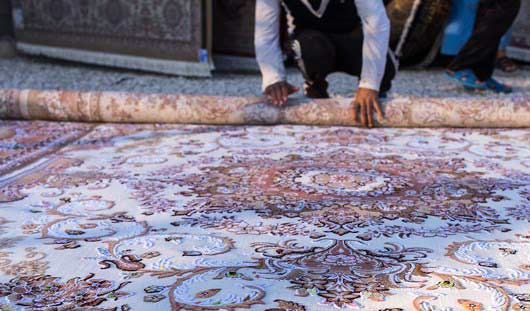 روش اصولی لول کردن قالی در قالیشویی سالاریه قم